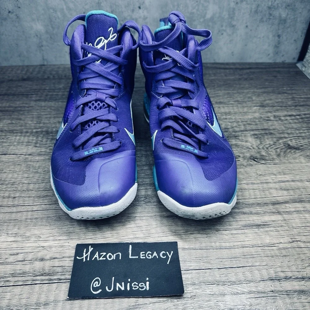 Nike~Boys~Lebron 9 Hornets Purple/Blue Summit Lake 2012 Sneakers~Size 4.5Y‎